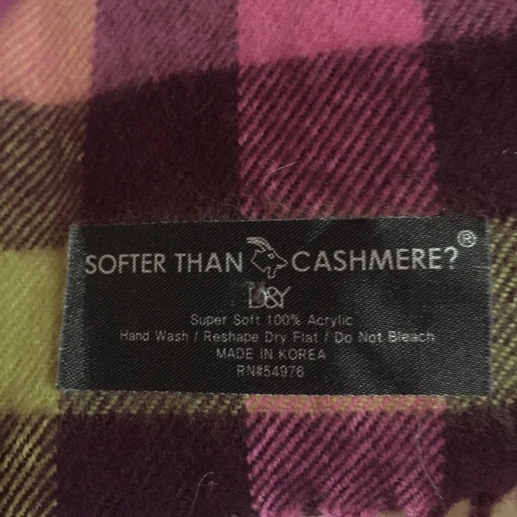 Softer than cashmere? D&Y maroon/pink/orange Scarf - Picture 4 of 6